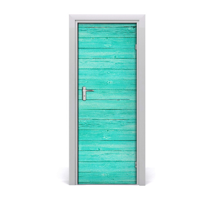 Door wallpaper Green boards