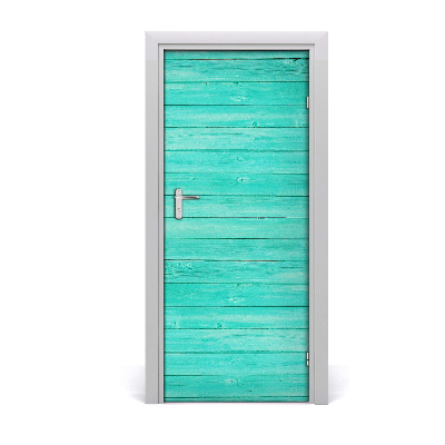 Door wallpaper Green boards