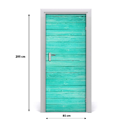 Door wallpaper Green boards