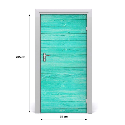 Door wallpaper Green boards