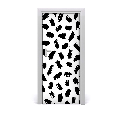 Door wallpaper Black and white spots