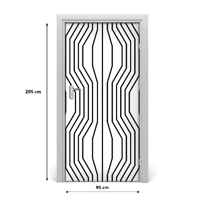 Door wallpaper Geometric lines