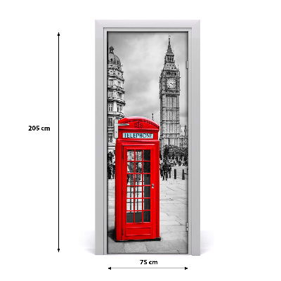 Self-adhesive door wallpaper London england