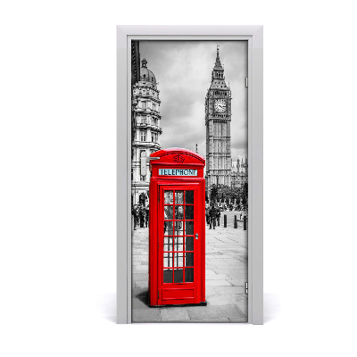 Self-adhesive door wallpaper London england