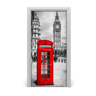 Self-adhesive door wallpaper London england