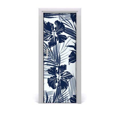 Self-adhesive door veneer Tropical flowers