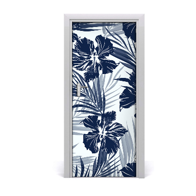 Self-adhesive door veneer Tropical flowers