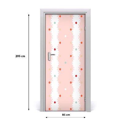 Door wallpaper Colorful dots background