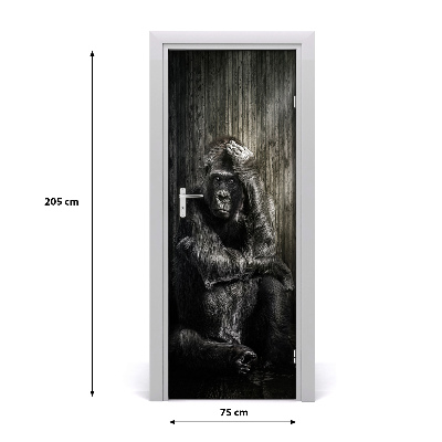 Self-adhesive door sticker Gorilla wall