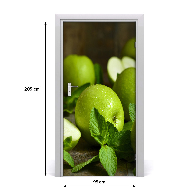 Self-adhesive door veneer Green apples