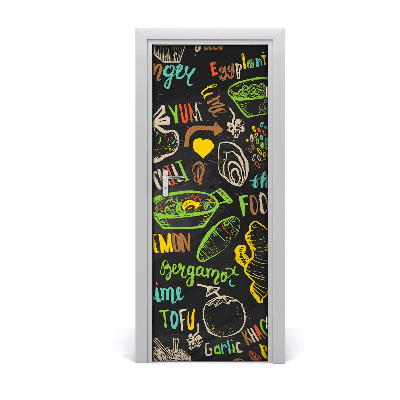 Self-adhesive door sticker Thai dishes