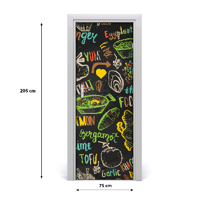 Self-adhesive door sticker Thai dishes