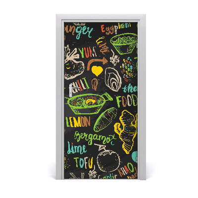 Self-adhesive door sticker Thai dishes