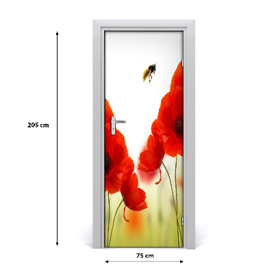 Door adhesive Field poppies