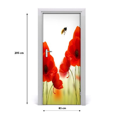 Door adhesive Field poppies