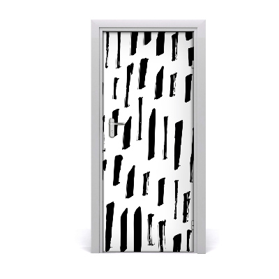 Door wallpaper Black and white spots