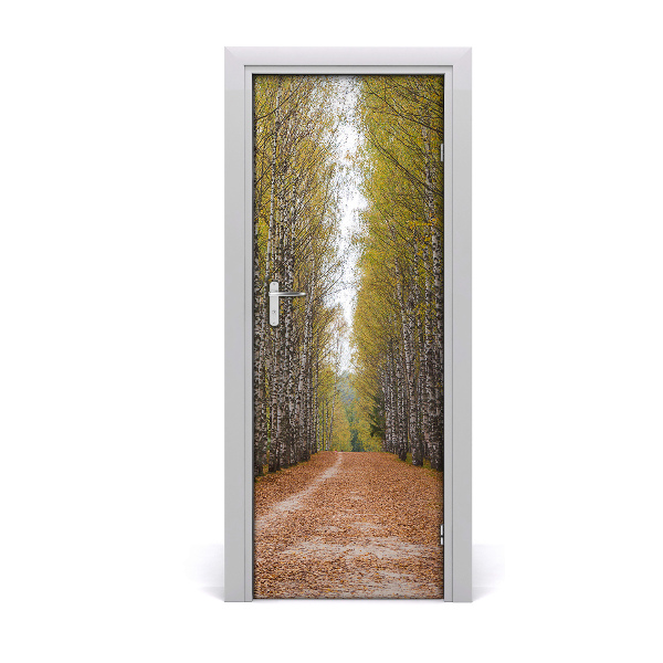 Self-adhesive door sticker Birch forest