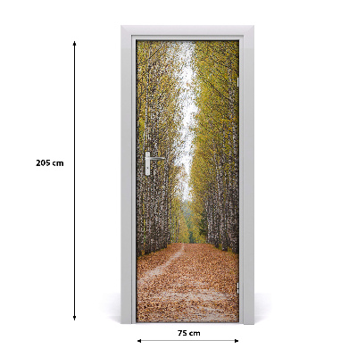 Self-adhesive door sticker Birch forest