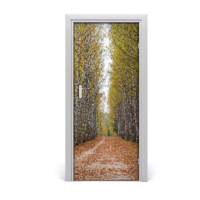 Self-adhesive door sticker Birch forest