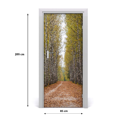 Self-adhesive door sticker Birch forest