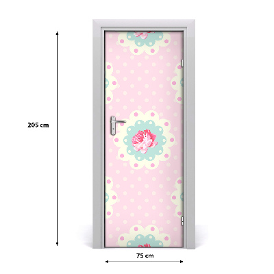 Self-adhesive door wallpaper Roses