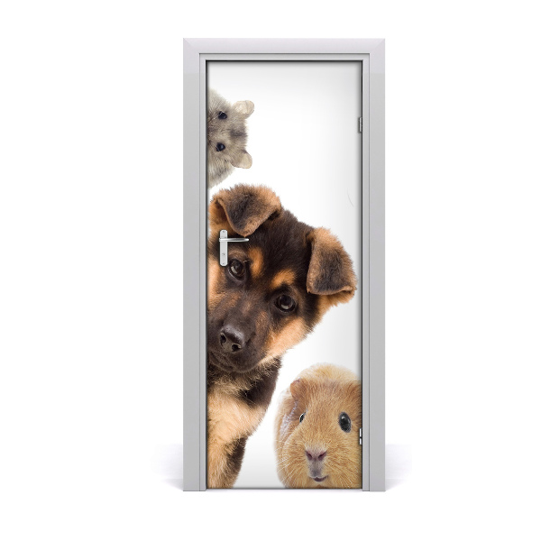 Self-adhesive door sticker Pets