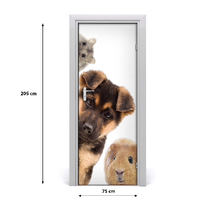 Self-adhesive door sticker Pets