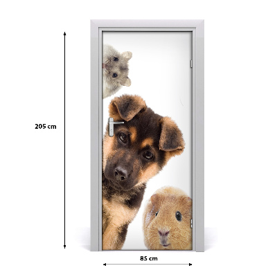 Self-adhesive door sticker Pets