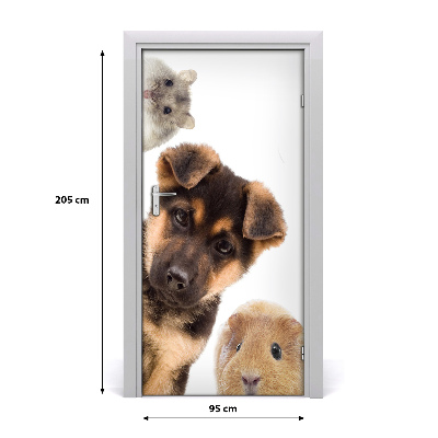 Self-adhesive door sticker Pets