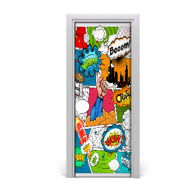 Self-adhesive door sticker Comic wall