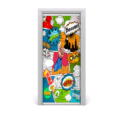 Self-adhesive door sticker Comic wall