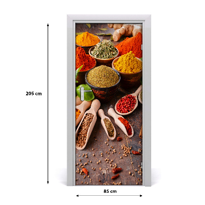 Self-adhesive door sticker Spices