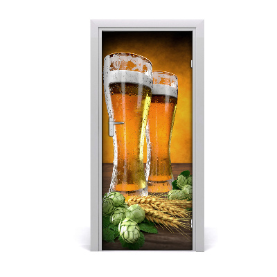 Self-adhesive door sticker Two glasses of beer