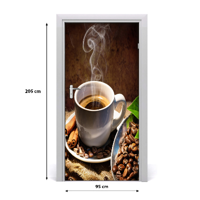 Self-adhesive door sticker Cup of coffee