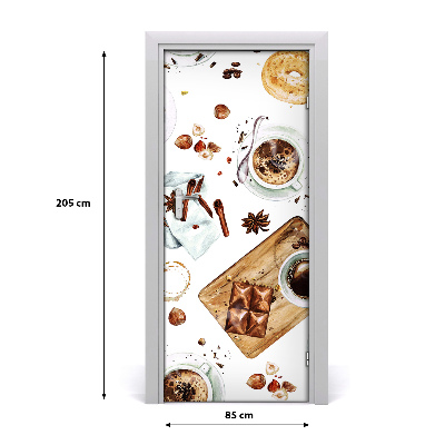 Self-adhesive door sticker Breakfast