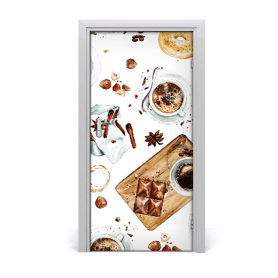 Self-adhesive door sticker Breakfast