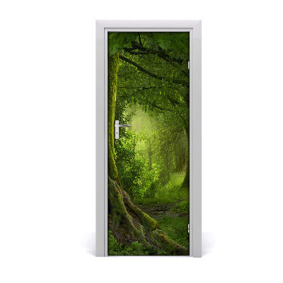 Self-adhesive door sticker Tropical jungle