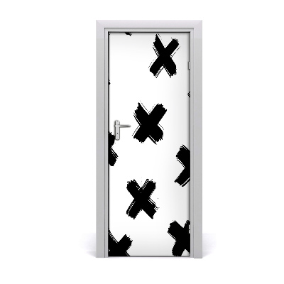 Door wallpaper Black and white spots