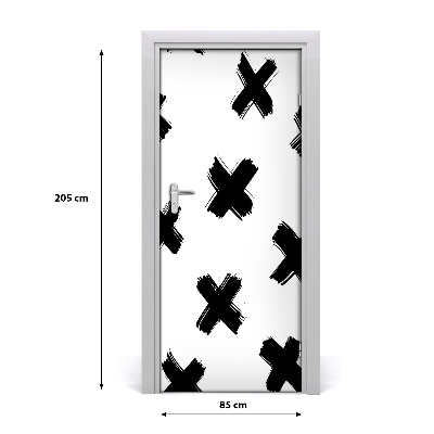 Door wallpaper Black and white spots