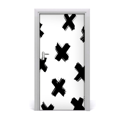 Door wallpaper Black and white spots