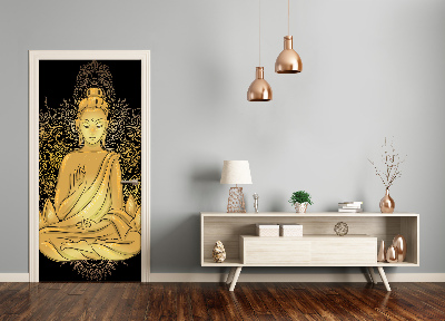 Self-adhesive door sticker Buddha and mandala