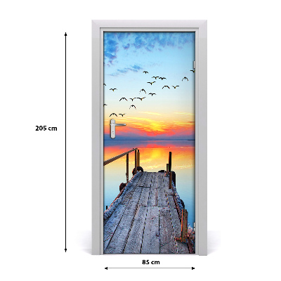 Self-adhesive door sticker Wooden pier