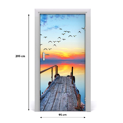 Self-adhesive door sticker Wooden pier