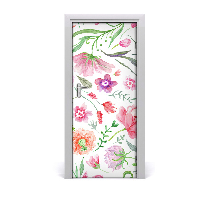 Self-adhesive door veneer Field flowers