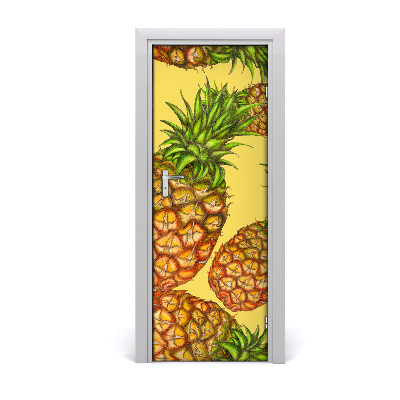 Self-adhesive door sticker Pineapples