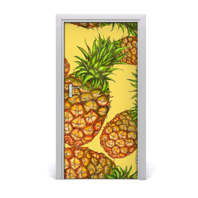 Self-adhesive door sticker Pineapples