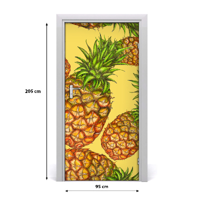 Self-adhesive door sticker Pineapples