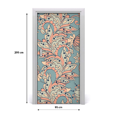 Self-adhesive door veneer Ethnic flowers