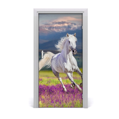 Self-adhesive door sticker White horse