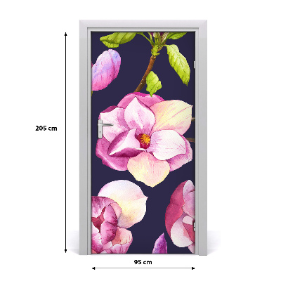 Self-adhesive door wallpaper Magnolia